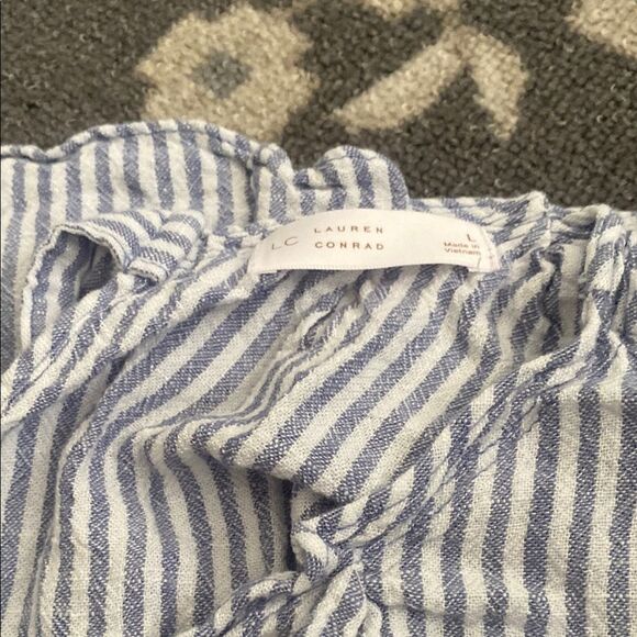 Lauren Conrad Blue and White Striped Top - Picture 1 of 4